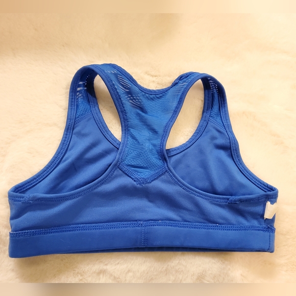 Old Navy Active Sports Bra Girls Medium 8 Go-Dry Mesh Racerback Cerulean Blue - Picture 10 of 11